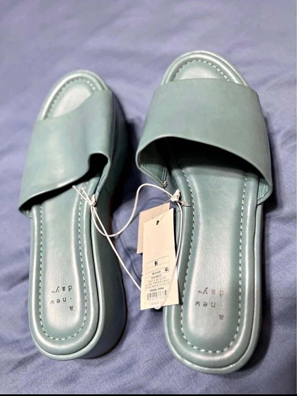 A New Day Women's Nina Slide Sandals Green NWT